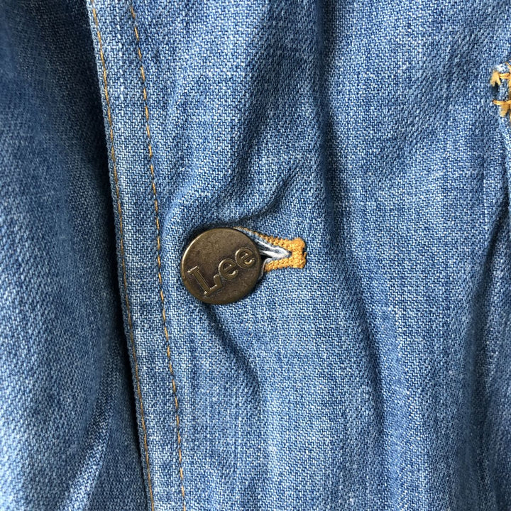 Vintage 70'S Lee denim tailored jacket, made in USA, size M for men cotton blue type Vintage Second Hand