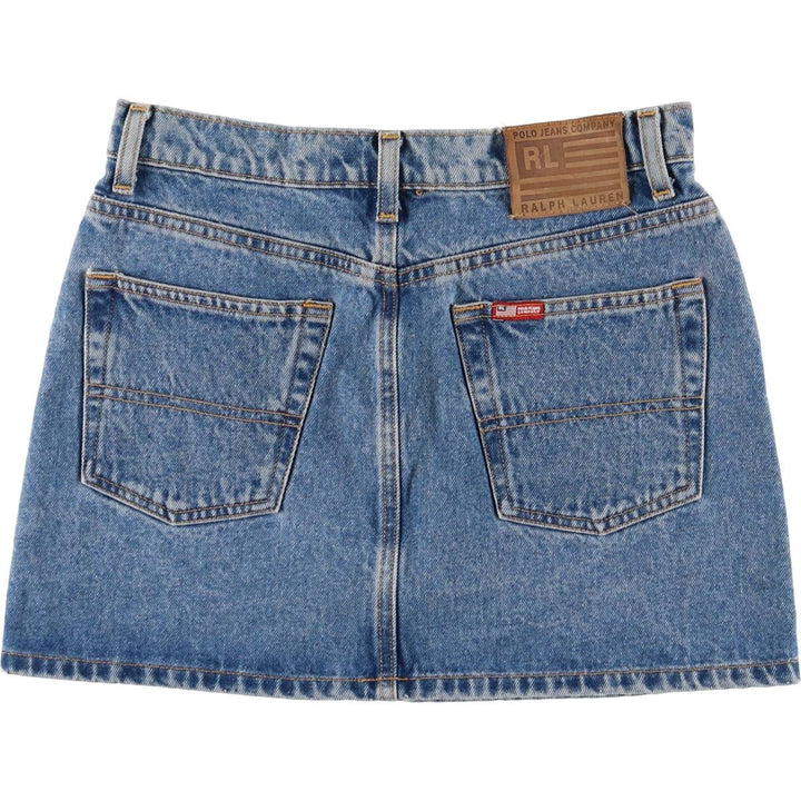 Ralph Lauren POLO JEANS COMPANY denim trapezoid mini skirt for women size L cotton blue type Vintage Second Hand