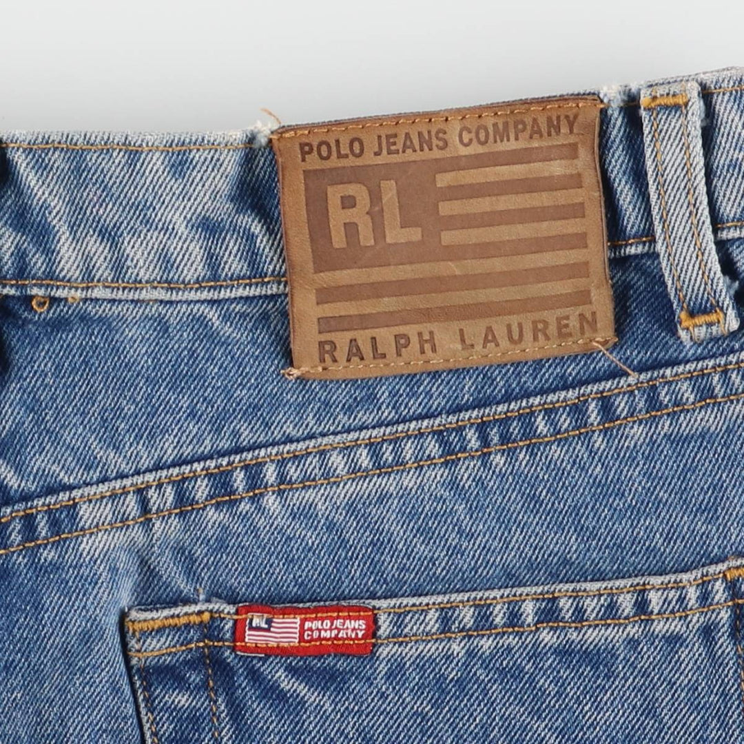 Ralph Lauren POLO JEANS COMPANY denim trapezoid mini skirt for women size L cotton blue type Vintage Second Hand