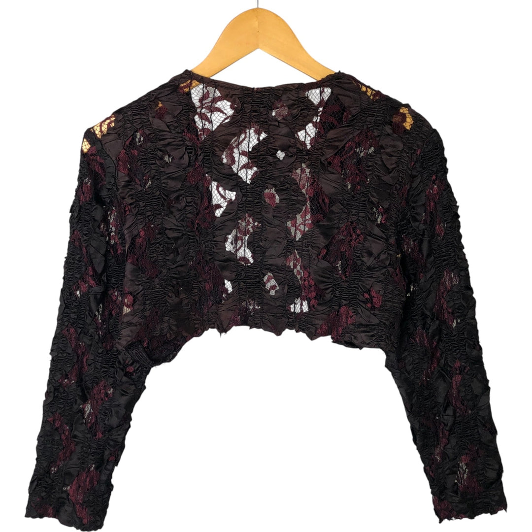 80'S CONTEMPO all-over print lace blouse, made in USA, women's size S, vintage acetate purple type Vintage Second Hand