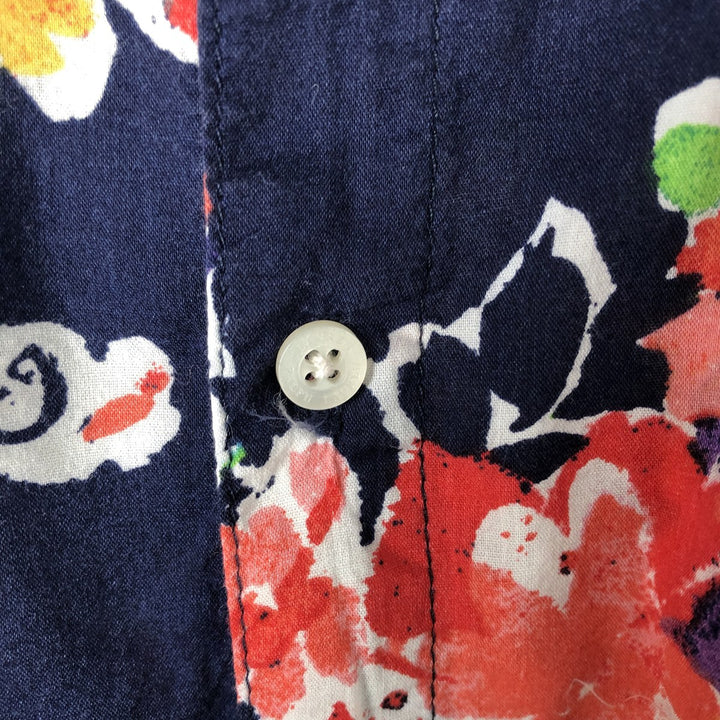 Ralph Lauren LAUREN Lauren Paisley Pattern Floral Long Sleeve Viscose x Cotton Shirt Women's Size S cotton navy blue type Vintage Second Hand
