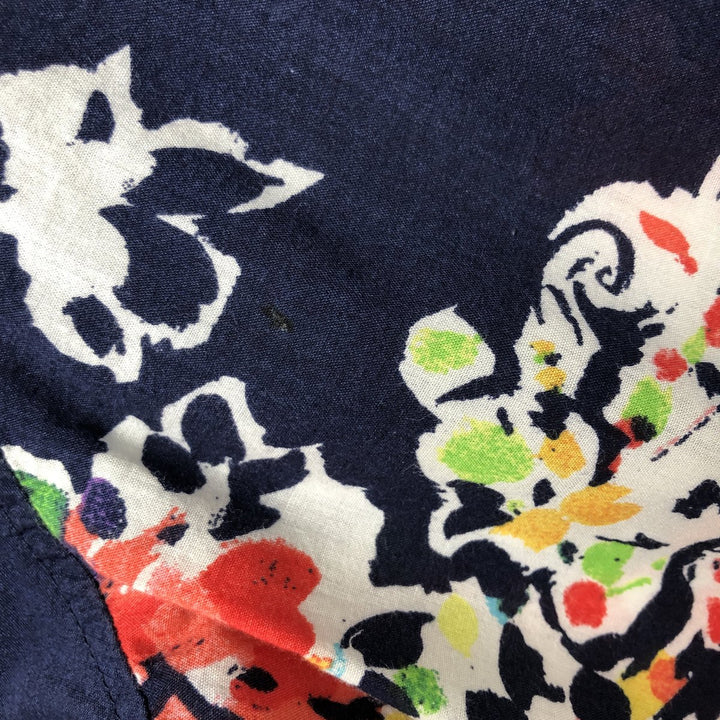 Ralph Lauren LAUREN Lauren Paisley Pattern Floral Long Sleeve Viscose x Cotton Shirt Women's Size S cotton navy blue type Vintage Second Hand