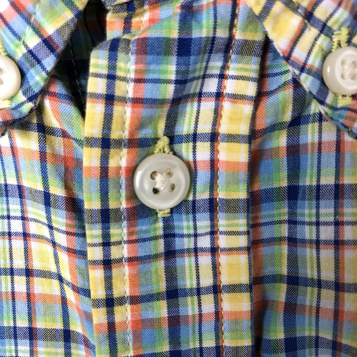 Ralph Lauren Check Pattern Short Sleeve Button Down Shirt Women's M Size cotton multicolor Vintage Second Hand