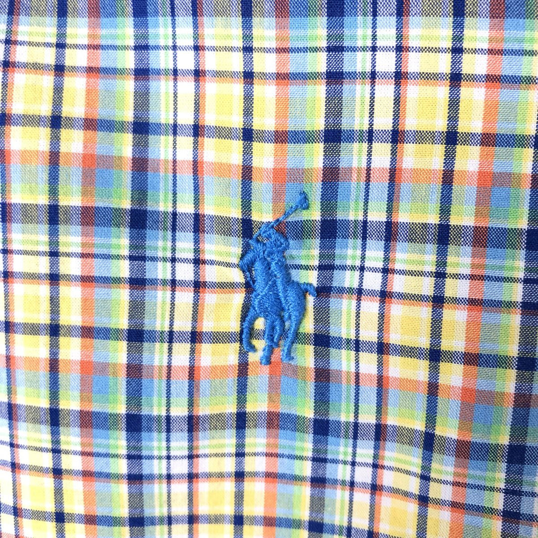 Ralph Lauren Check Pattern Short Sleeve Button Down Shirt Women's M Size cotton multicolor Vintage Second Hand