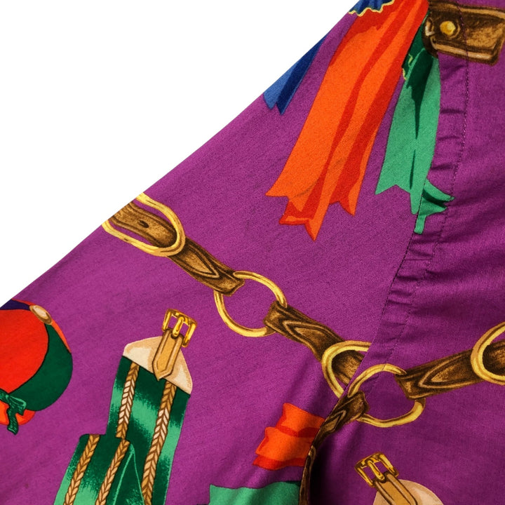 Ralph Lauren LAUREN Lauren all-over print long sleeve cotton shirt, women's size XL cotton purple type Vintage Second Hand