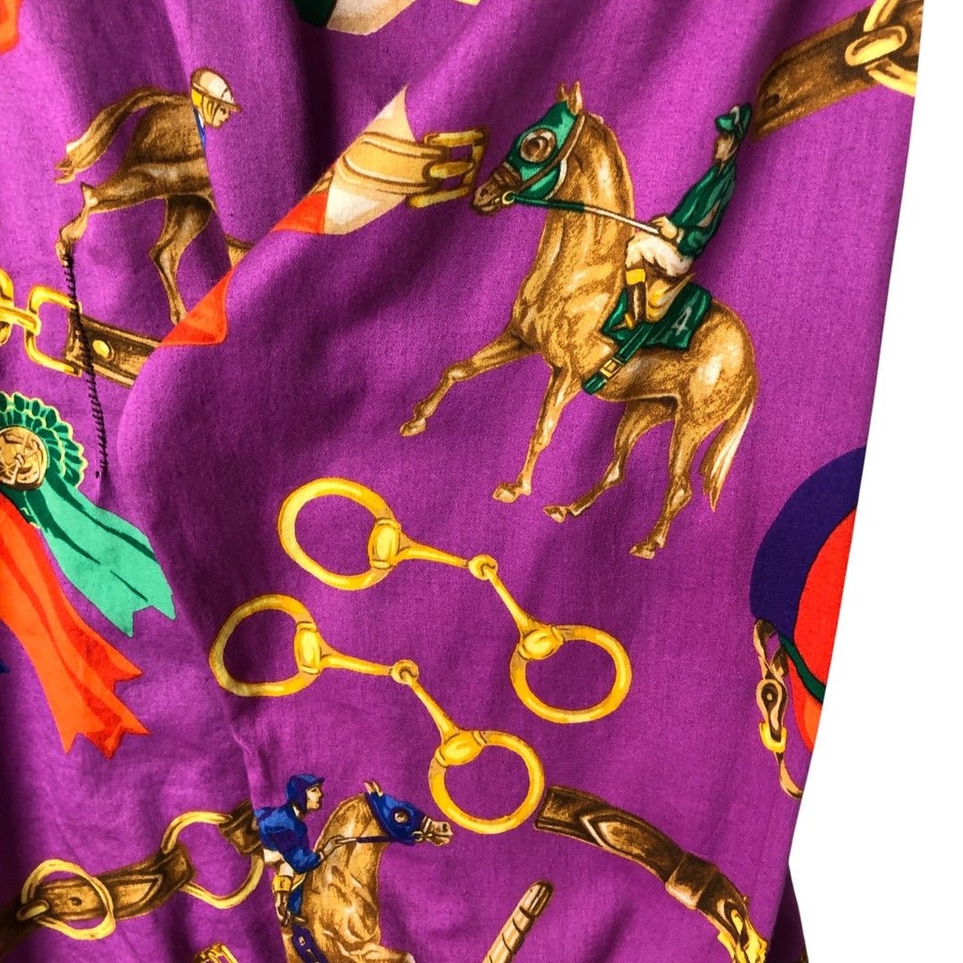 Ralph Lauren LAUREN Lauren all-over print long sleeve cotton shirt, women's size XL cotton purple type Vintage Second Hand