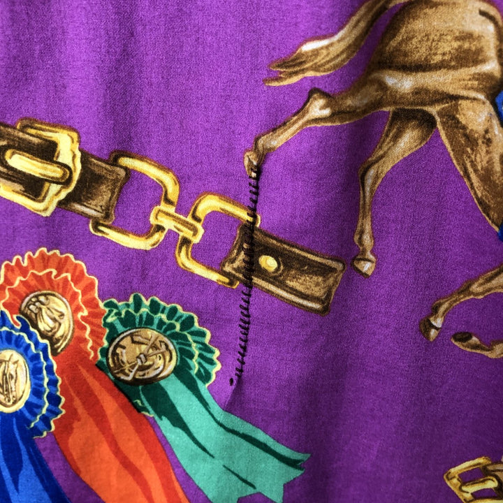 Ralph Lauren LAUREN Lauren all-over print long sleeve cotton shirt, women's size XL cotton purple type Vintage Second Hand