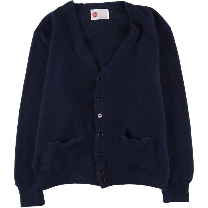 Vintage 1970'S Sears Kings Road acrylic knit cardigan, size L, men's acrylic navy blue type Vintage Second Hand