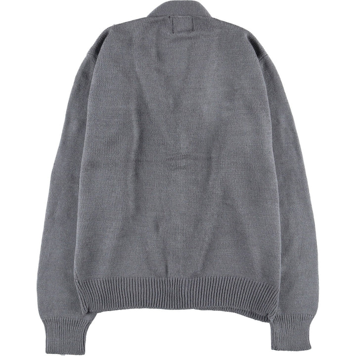 Sears Premiere Ribbed Acrylic Knit Cardigan, Men's Size Medium acrylic gray type Vintage Second Hand
