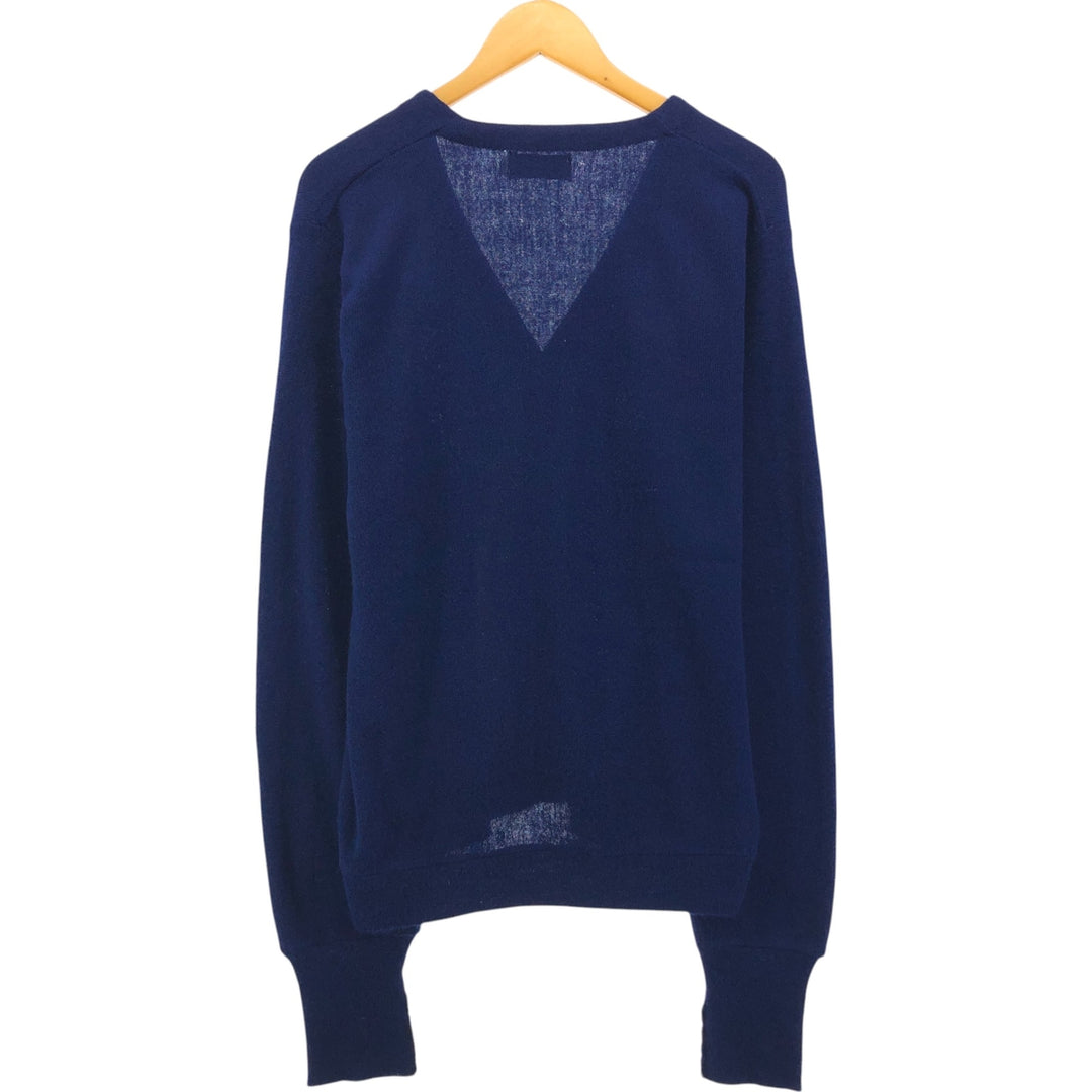 Vintage 1970'S Lacoste IZOD cotton knit cardigan, men's size L acrylic navy blue type Vintage Second Hand