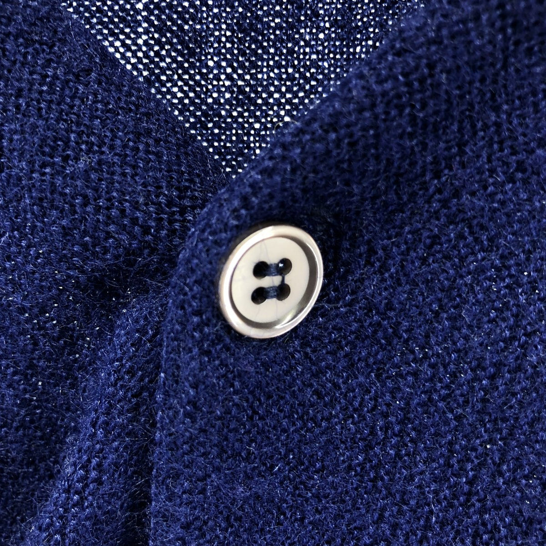 Vintage 1970'S Lacoste IZOD cotton knit cardigan, men's size L acrylic navy blue type Vintage Second Hand