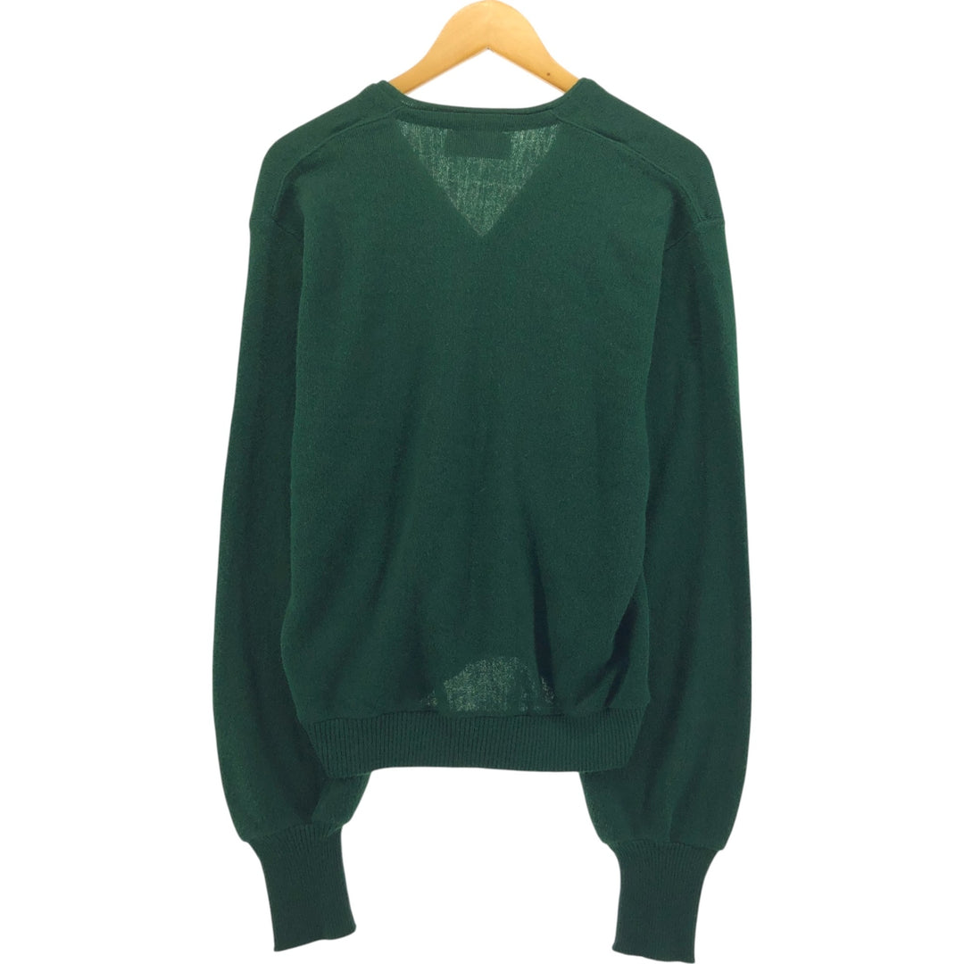 Vintage 1970'S Robert Bruce PAR-70 acrylic knit cardigan, made in the USA, size L, men's Oron Acrylic green type Vintage Second Hand