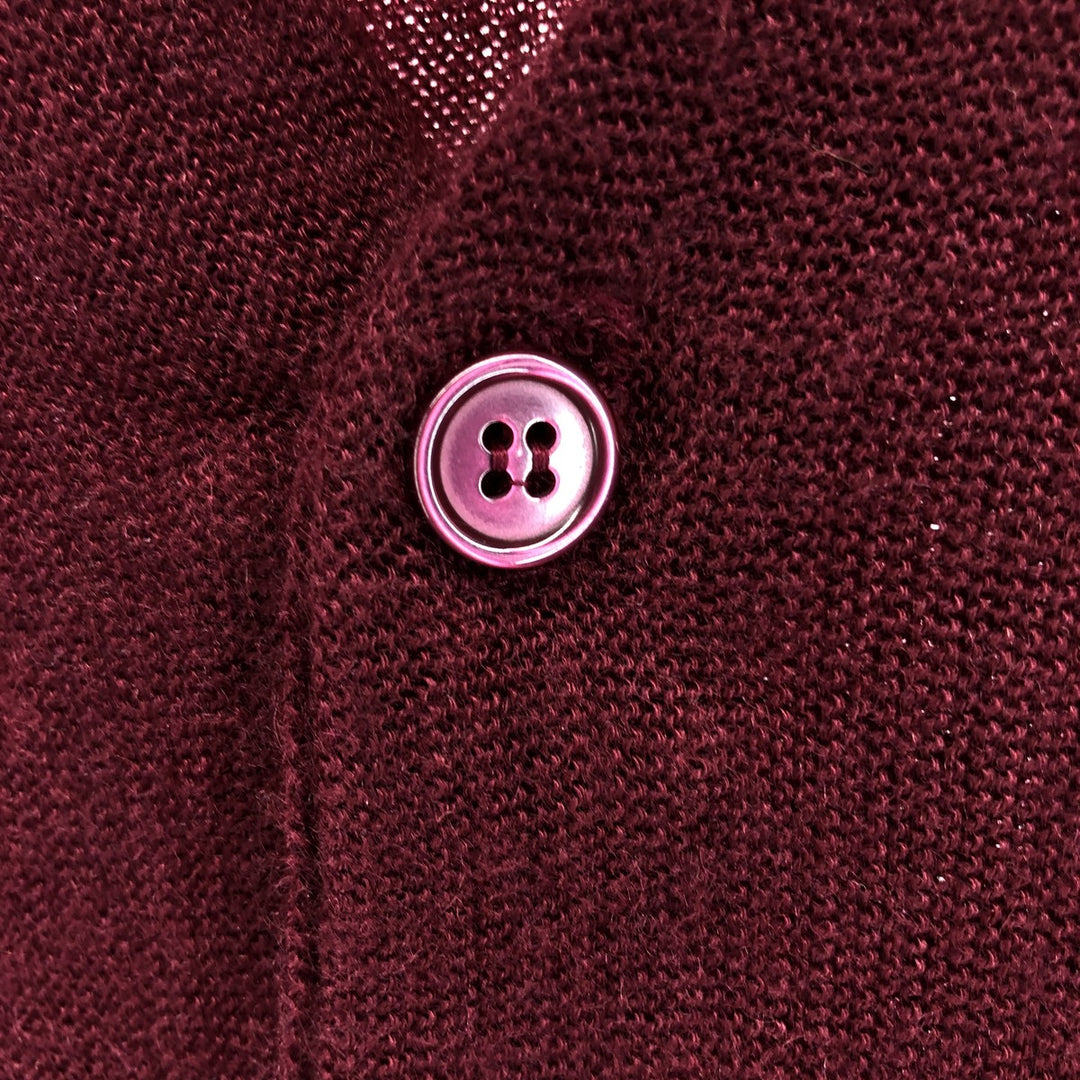 Vintage 1970'S Sears Kings Road acrylic knit cardigan, size L, men's acrylic wine-red Vintage Second Hand