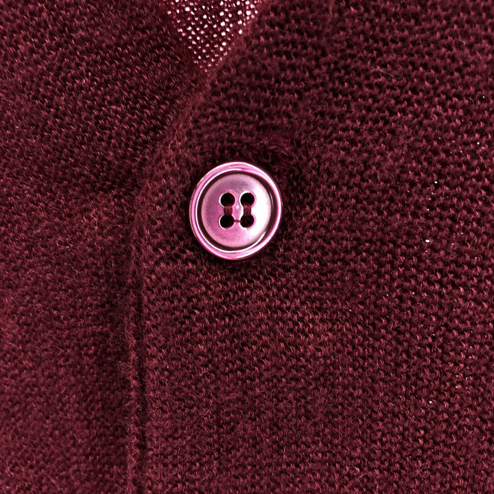 Vintage 1970'S Sears Kings Road acrylic knit cardigan, size L, men's acrylic wine-red Vintage Second Hand