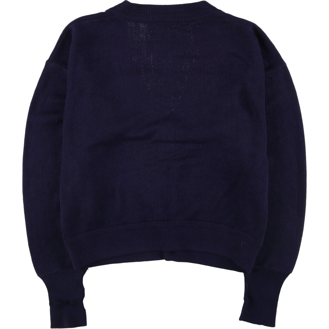 Vintage 1970'S Lacoste Chemise French Lacoste acrylic knit cardigan, men's size L acrylic navy blue type Vintage Second Hand