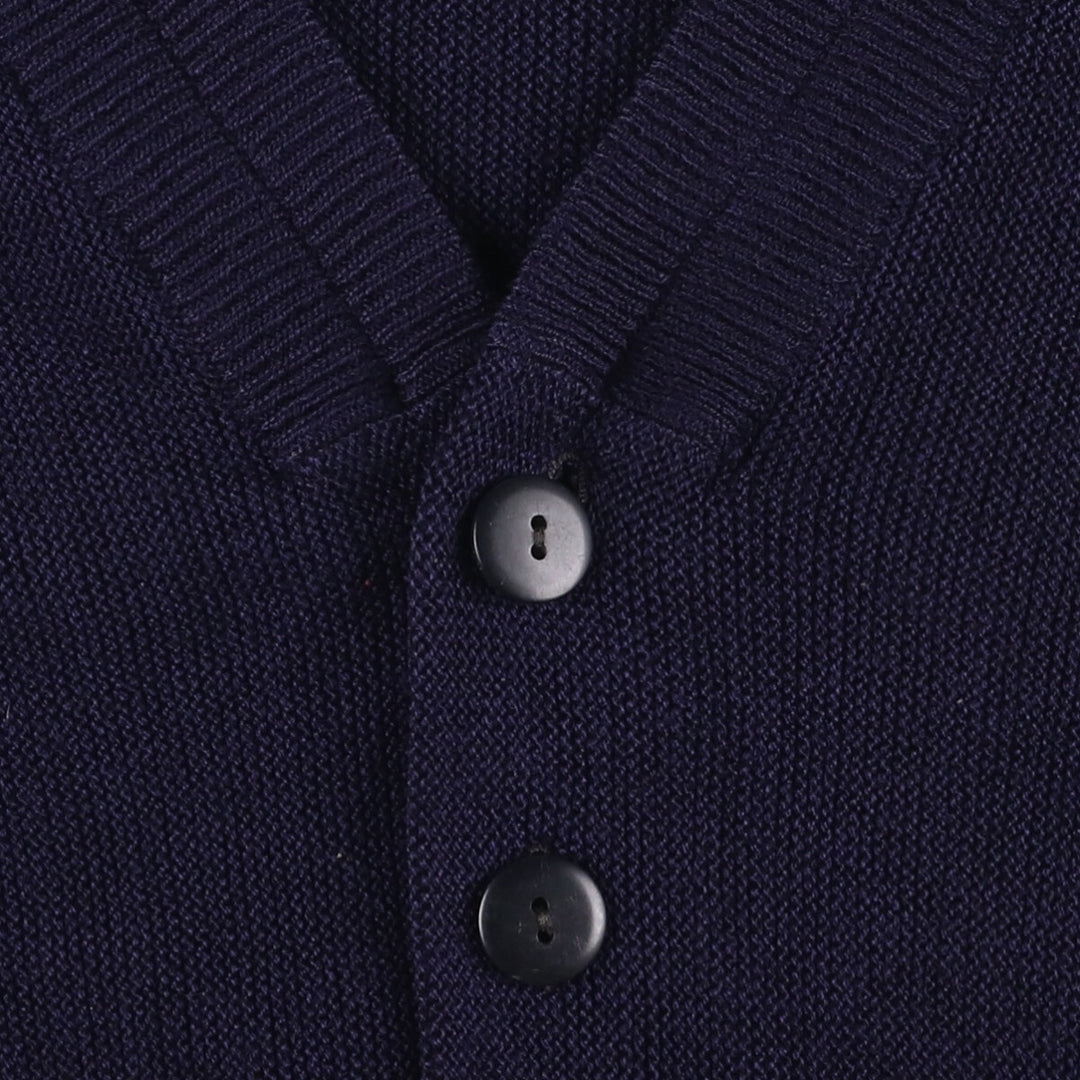 Vintage 1970'S Lacoste Chemise French Lacoste acrylic knit cardigan, men's size L acrylic navy blue type Vintage Second Hand