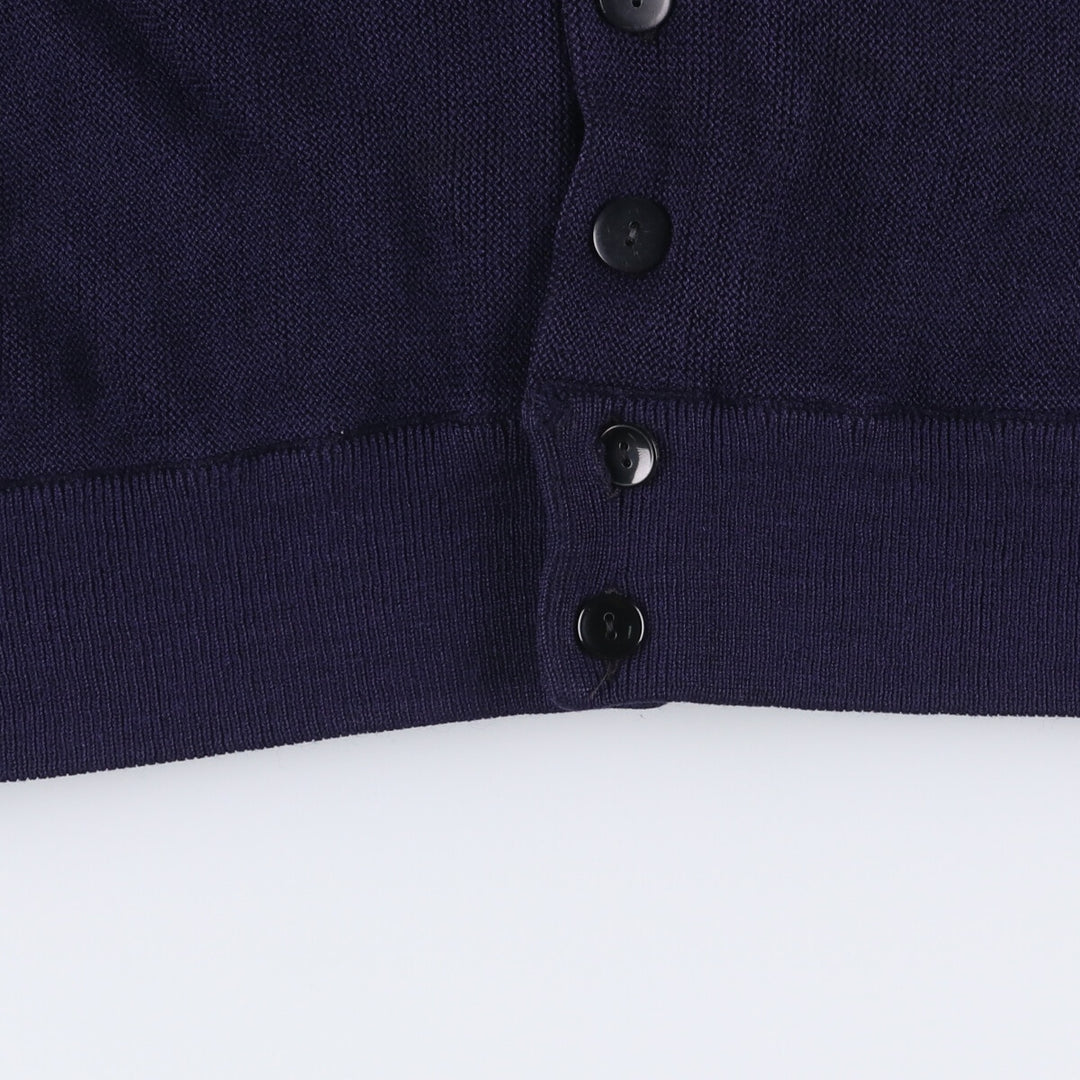 Vintage 1970'S Lacoste Chemise French Lacoste acrylic knit cardigan, men's size L acrylic navy blue type Vintage Second Hand