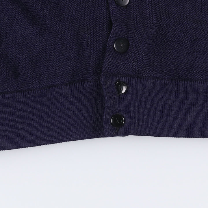 Vintage 1970'S Lacoste Chemise French Lacoste acrylic knit cardigan, men's size L acrylic navy blue type Vintage Second Hand