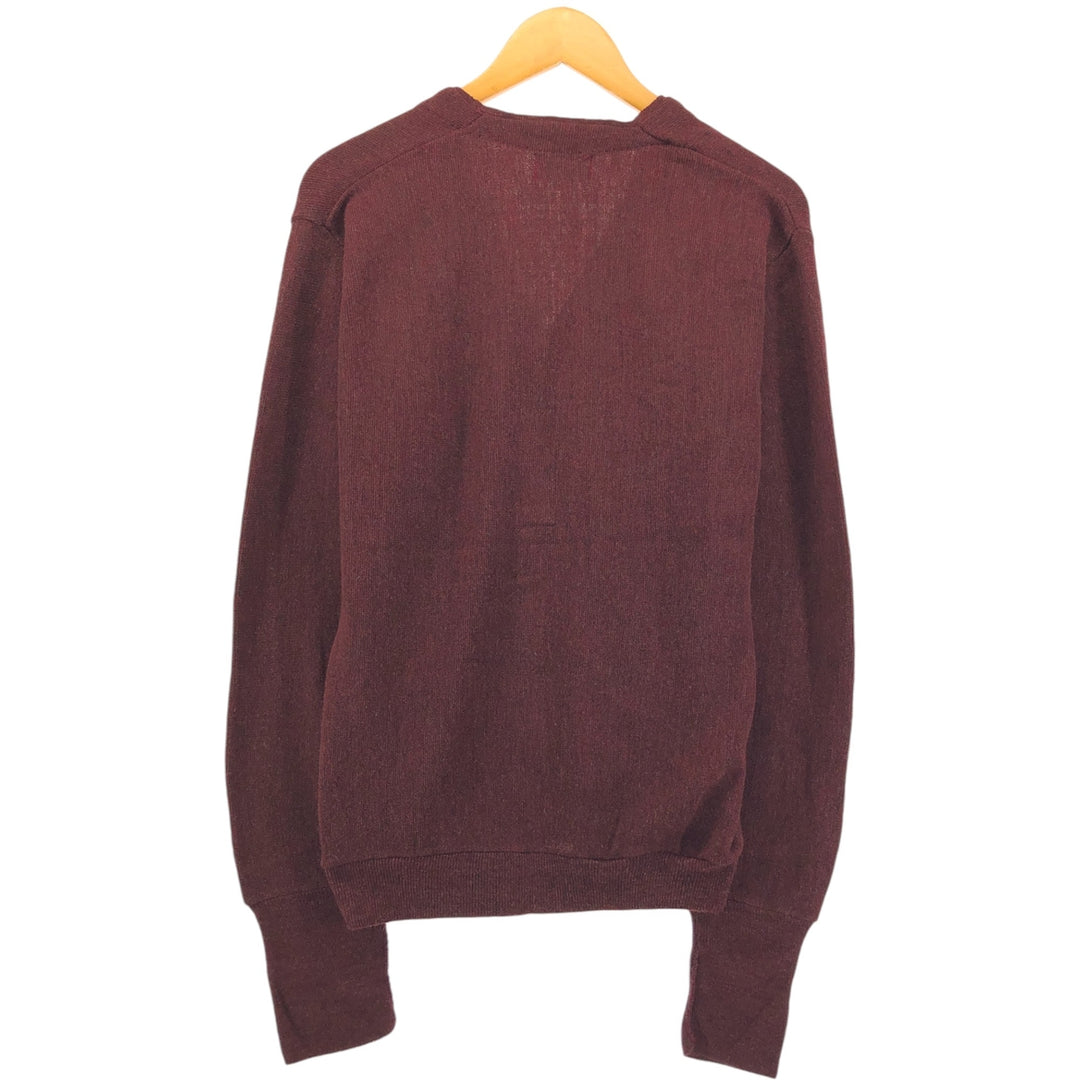 Vintage 70s-80'S Lacoste IZOD acrylic knit cardigan, men's size M acrylic burgundy type Vintage Second Hand