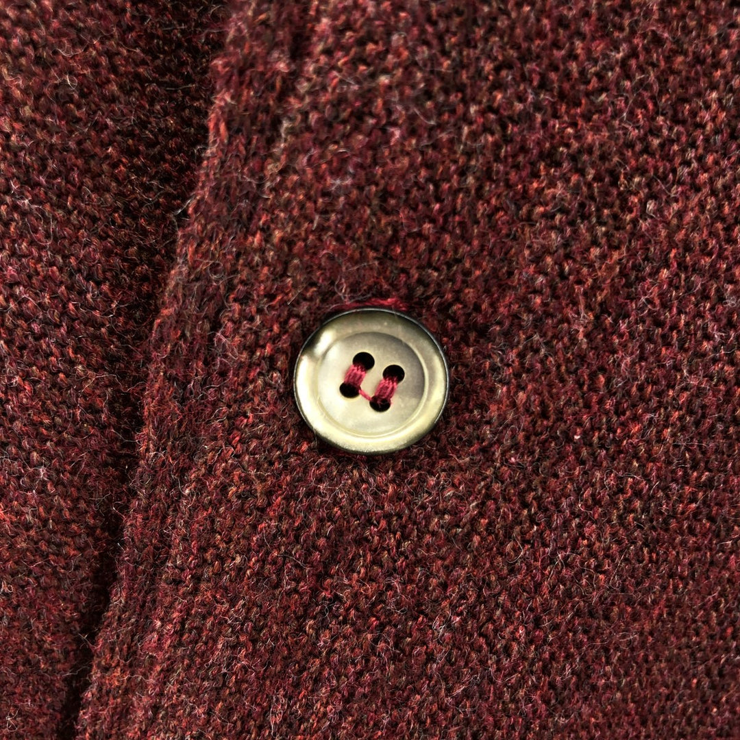 Vintage 70s-80'S Lacoste IZOD acrylic knit cardigan, men's size M acrylic burgundy type Vintage Second Hand