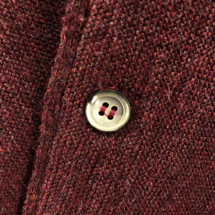 Vintage 70s-80'S Lacoste IZOD acrylic knit cardigan, men's size M acrylic burgundy type Vintage Second Hand