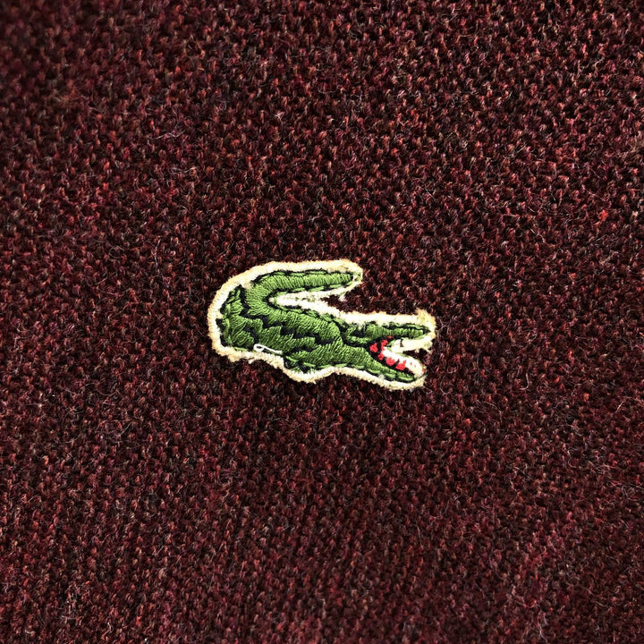 Vintage 70s-80'S Lacoste IZOD acrylic knit cardigan, men's size M acrylic burgundy type Vintage Second Hand