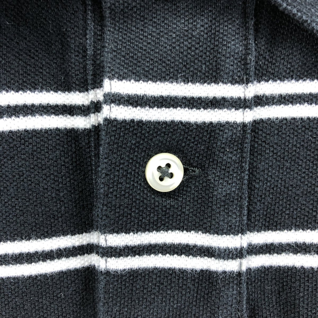 Ralph Lauren POLO by Ralph Lauren CUSTOM FIT short sleeve striped polo shirt men's XL size cotton black type Vintage Second Hand