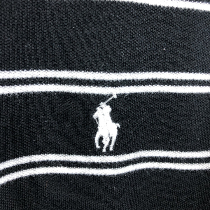Ralph Lauren POLO by Ralph Lauren CUSTOM FIT short sleeve striped polo shirt men's XL size cotton black type Vintage Second Hand