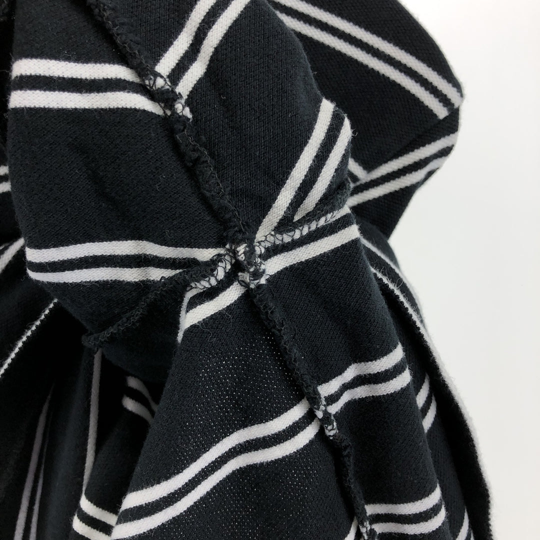 Ralph Lauren POLO by Ralph Lauren CUSTOM FIT short sleeve striped polo shirt men's XL size cotton black type Vintage Second Hand