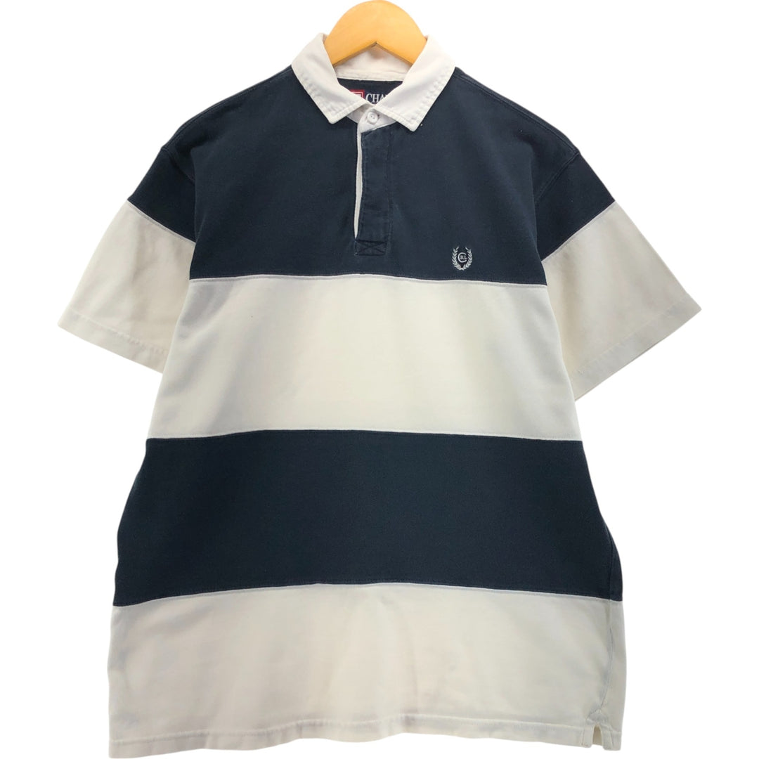 90'S Ralph Lauren CHAPS short sleeve striped polo shirt men's size M vintage cotton navy blue type Vintage Second Hand