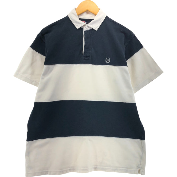 90'S Ralph Lauren CHAPS short sleeve striped polo shirt men's size M vintage cotton navy blue type Vintage Second Hand