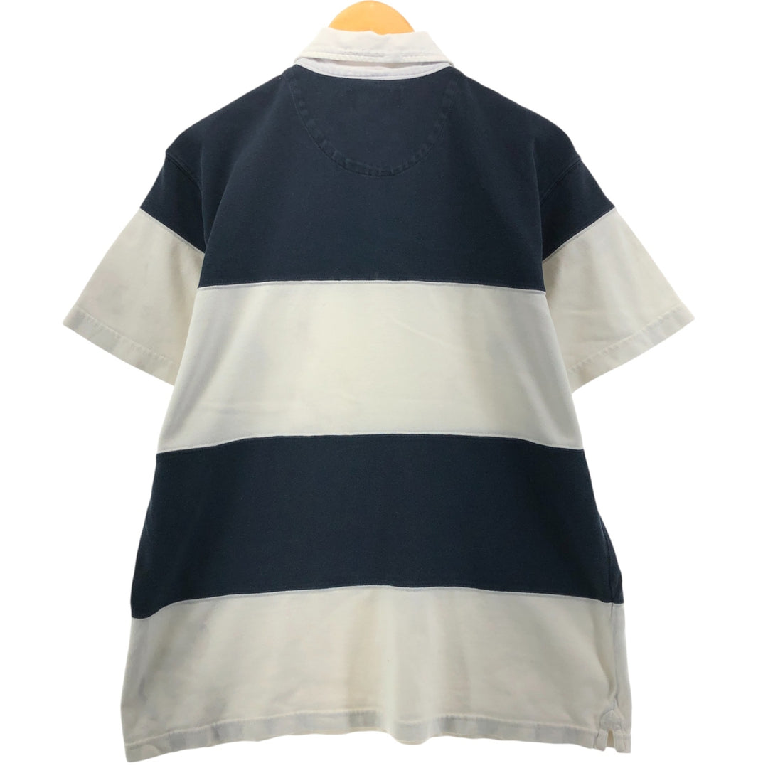 90'S Ralph Lauren CHAPS short sleeve striped polo shirt men's size M vintage cotton navy blue type Vintage Second Hand