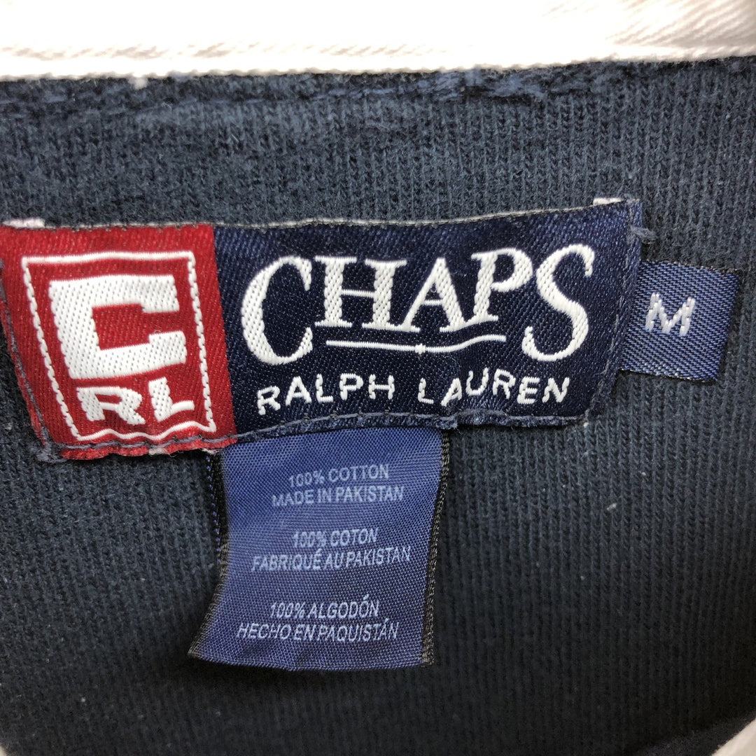 90'S Ralph Lauren CHAPS short sleeve striped polo shirt men's size M vintage cotton navy blue type Vintage Second Hand