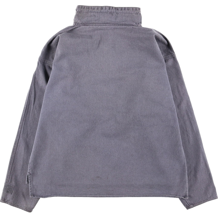 80'S Adidas Half Zip Cotton Pullover Men's M Size Vintage cotton gray type Vintage Second Hand