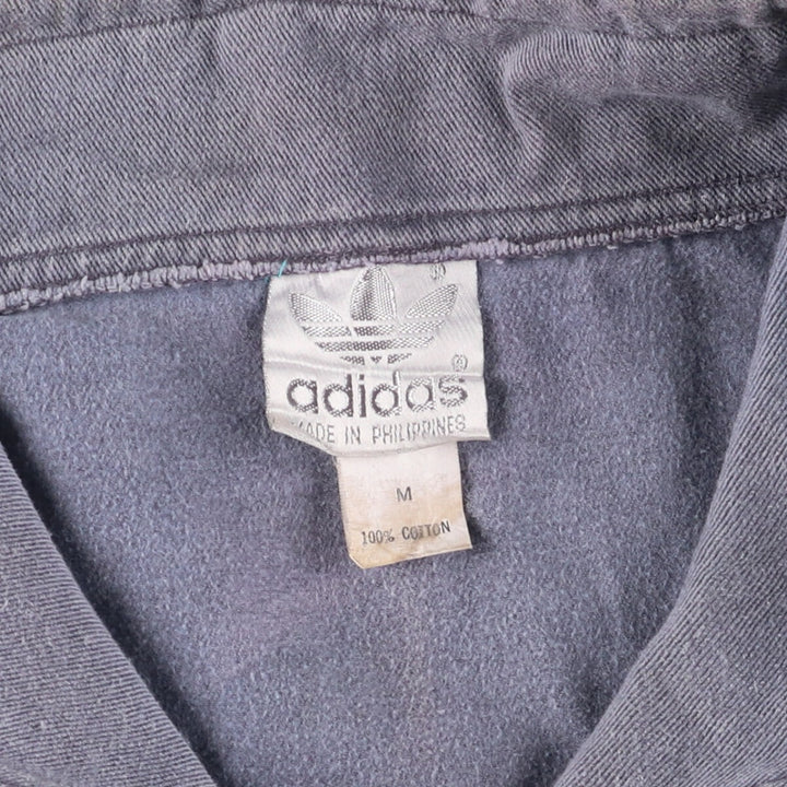 80'S Adidas Half Zip Cotton Pullover Men's M Size Vintage cotton gray type Vintage Second Hand