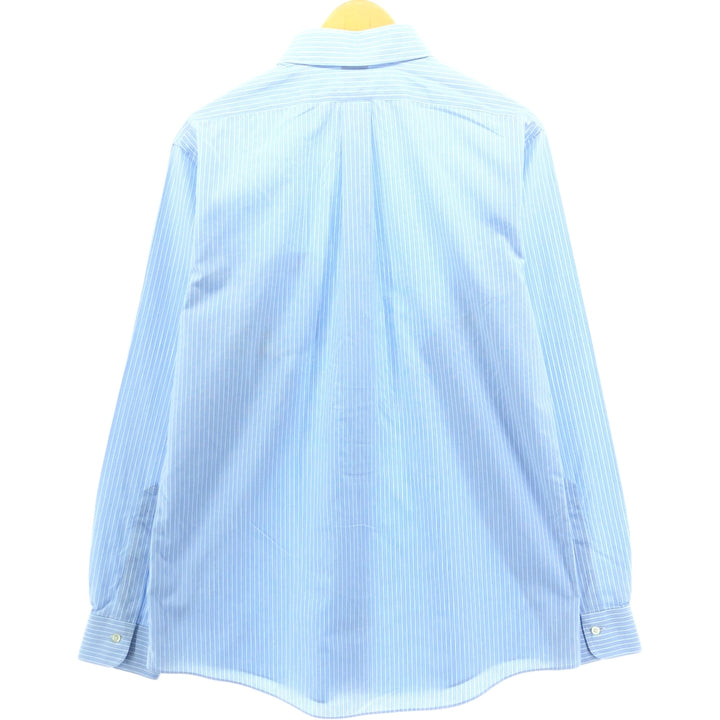 Brooks Brothers Est.1818 Wide Collar Long Sleeve Cotton Striped Shirt Men's Size L Supima Cotton blue type Vintage Second Hand