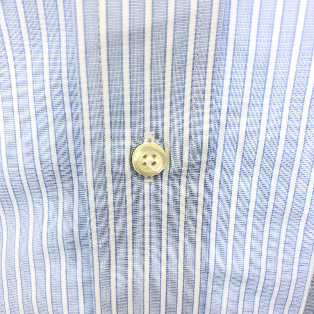 Brooks Brothers Est.1818 Wide Collar Long Sleeve Cotton Striped Shirt Men's Size L Supima Cotton blue type Vintage Second Hand