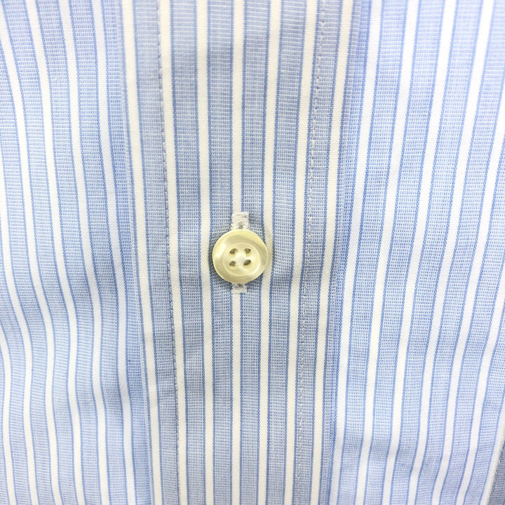Brooks Brothers Est.1818 Wide Collar Long Sleeve Cotton Striped Shirt Men's Size L Supima Cotton blue type Vintage Second Hand