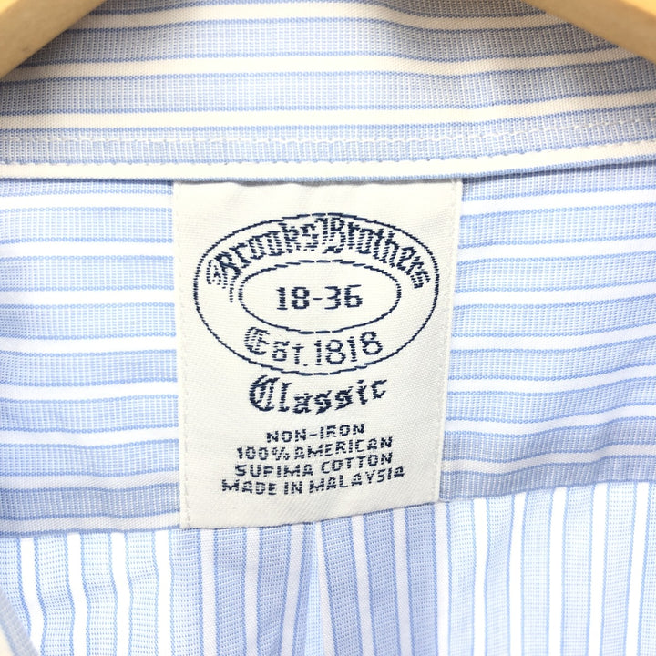 Brooks Brothers Est.1818 Classic Wide Collar Long Sleeve Cotton Striped Shirt Men's XXL Supima Cotton blue type Vintage Second Hand