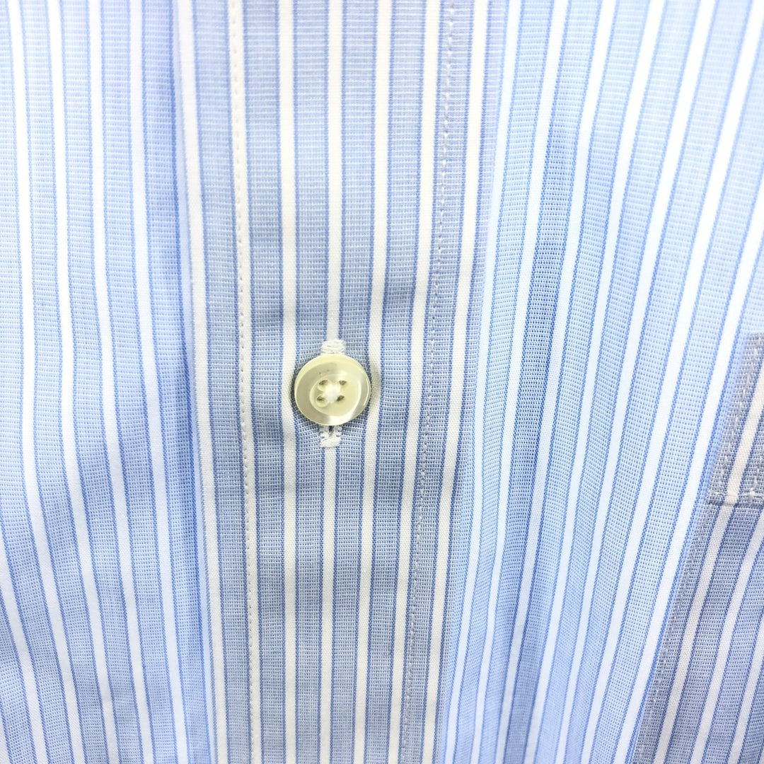 Brooks Brothers Est.1818 Classic Wide Collar Long Sleeve Cotton Striped Shirt Men's XXL Supima Cotton blue type Vintage Second Hand
