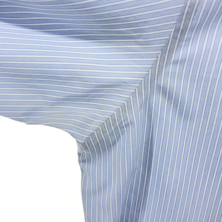 Brooks Brothers Est.1818 Classic Wide Collar Long Sleeve Cotton Striped Shirt Men's XXL Supima Cotton blue type Vintage Second Hand