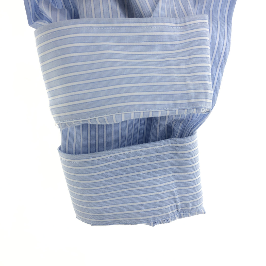 Brooks Brothers Est.1818 Classic Wide Collar Long Sleeve Cotton Striped Shirt Men's XXL Supima Cotton blue type Vintage Second Hand