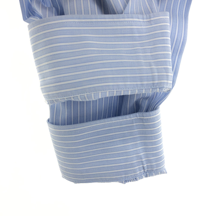 Brooks Brothers Est.1818 Classic Wide Collar Long Sleeve Cotton Striped Shirt Men's XXL Supima Cotton blue type Vintage Second Hand