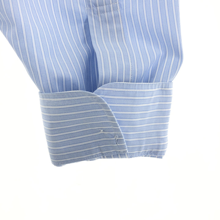 Brooks Brothers Est.1818 Classic Wide Collar Long Sleeve Cotton Striped Shirt Men's XXL Supima Cotton blue type Vintage Second Hand