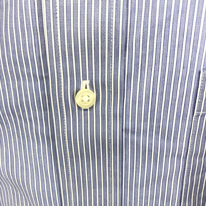 Brooks Brothers 1818 REGENT Multi-stripe long sleeve cotton striped shirt, men's size L cotton navy blue type Vintage Second Hand