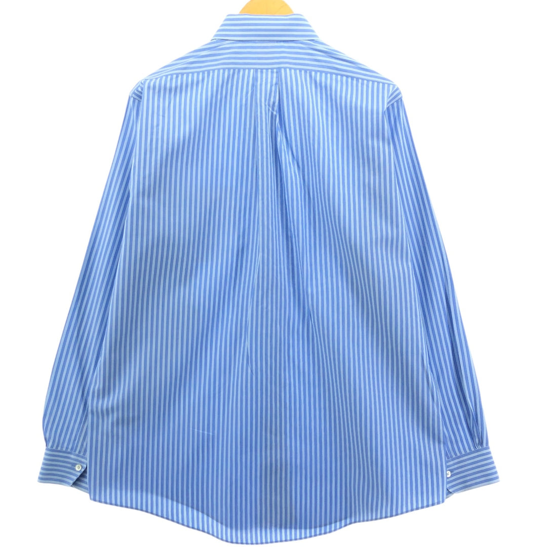 Brooks Brothers Est.1818 Wide Collar Long Sleeve Cotton Striped Shirt Men's Size L cotton blue type Vintage Second Hand