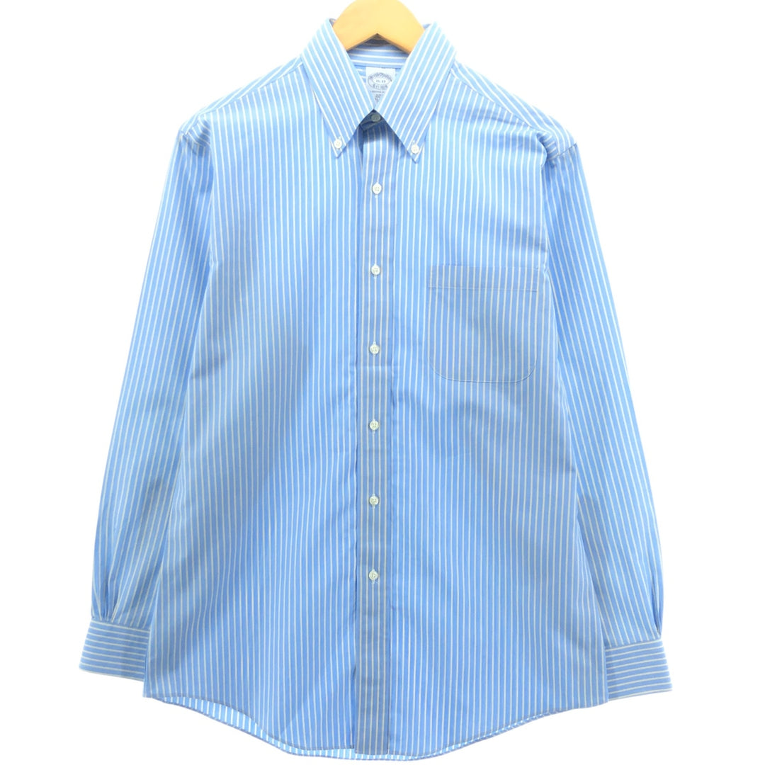 Brooks Brothers Est.1818 Long Sleeve Button-Down Striped Shirt, Men's M Size cotton blue type Vintage Second Hand