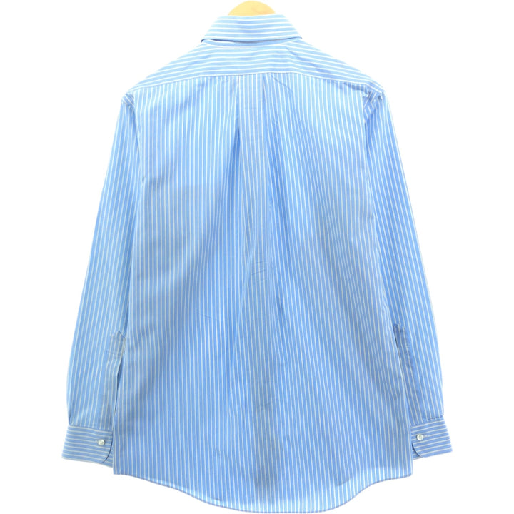 Brooks Brothers Est.1818 Long Sleeve Button-Down Striped Shirt, Men's M Size cotton blue type Vintage Second Hand