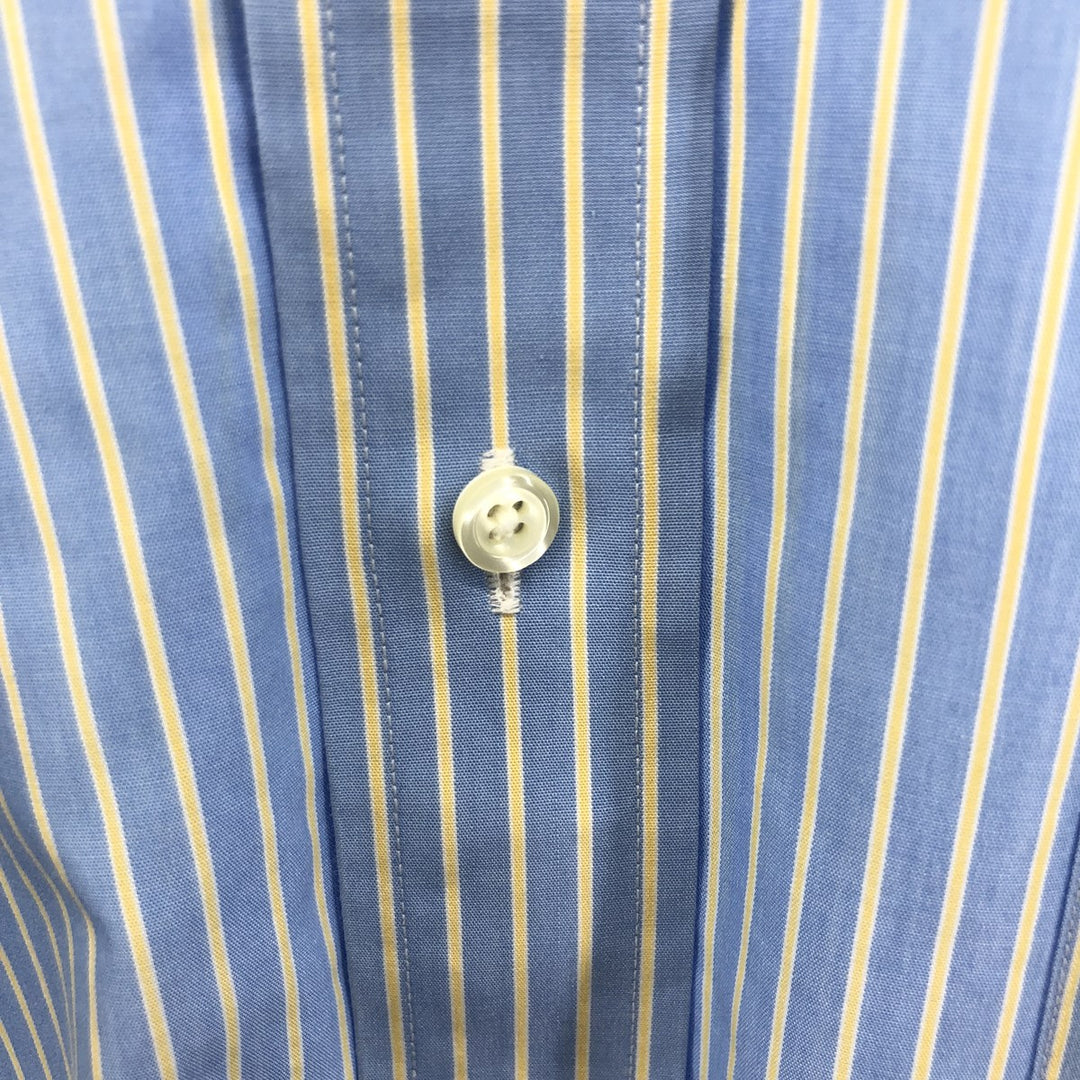 Brooks Brothers Est.1818 Long Sleeve Button-Down Striped Shirt, Men's M Size cotton blue type Vintage Second Hand