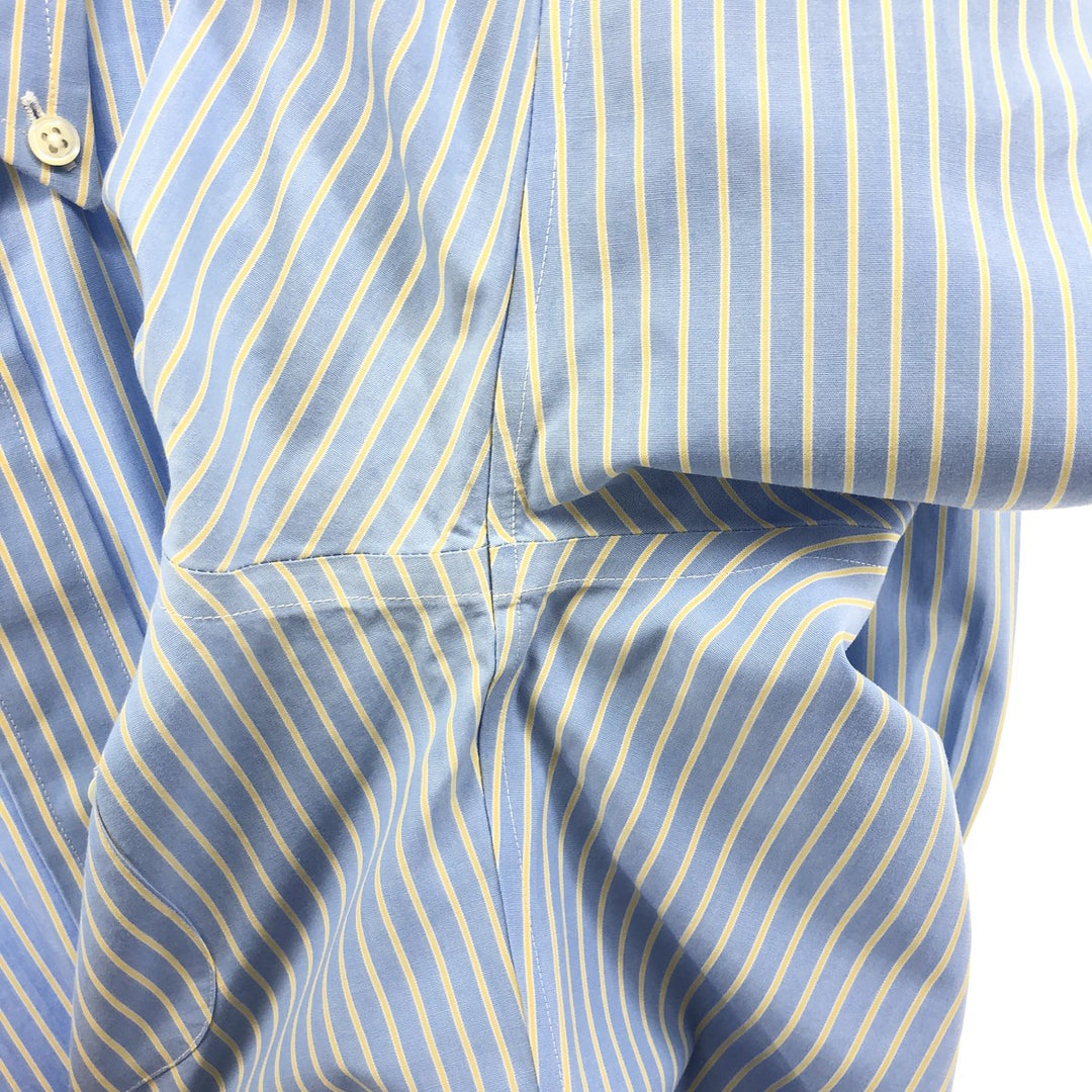 Brooks Brothers Est.1818 Long Sleeve Button-Down Striped Shirt, Men's M Size cotton blue type Vintage Second Hand